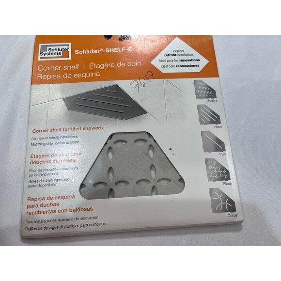 Schluter Systems Shelf-E Floral Grieve Triangular Corner Shelf SES2DFTSBG - Picture 1 of 5